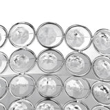 Crystal Cosmetic Makeup Tray 8in Round Display Tray Mirrored Metal Welded Structure for Food Perfume Jewelry Wine Silver