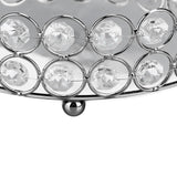 Crystal Cosmetic Makeup Tray 8in Round Display Tray Mirrored Metal Welded Structure for Food Perfume Jewelry Wine Silver - Extra Image