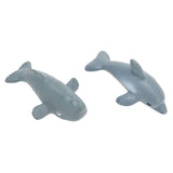 2PCS Whale Ornament Cute Whale Look Modern Style Whale Figurine Resin Ornament for Home Decoration Mini Garden Cake - Top-Down View