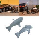 2PCS Whale Ornament Cute Whale Look Modern Style Whale Figurine Resin Ornament for Home Decoration Mini Garden Cake - Extra Image