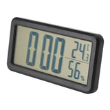 Digital Alarm Clock Portable Black Temperature Humidity Wall Mounted LCD Digital Electronic Clock for Dormitory Desktop