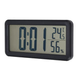 Digital Alarm Clock Portable Black Temperature Humidity Wall Mounted LCD Digital Electronic Clock for Dormitory Desktop