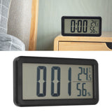 Digital Alarm Clock Portable Black Temperature Humidity Wall Mounted LCD Digital Electronic Clock for Dormitory Desktop