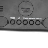 Digital Alarm Clock Portable Black Temperature Humidity Wall Mounted LCD Digital Electronic Clock for Dormitory Desktop