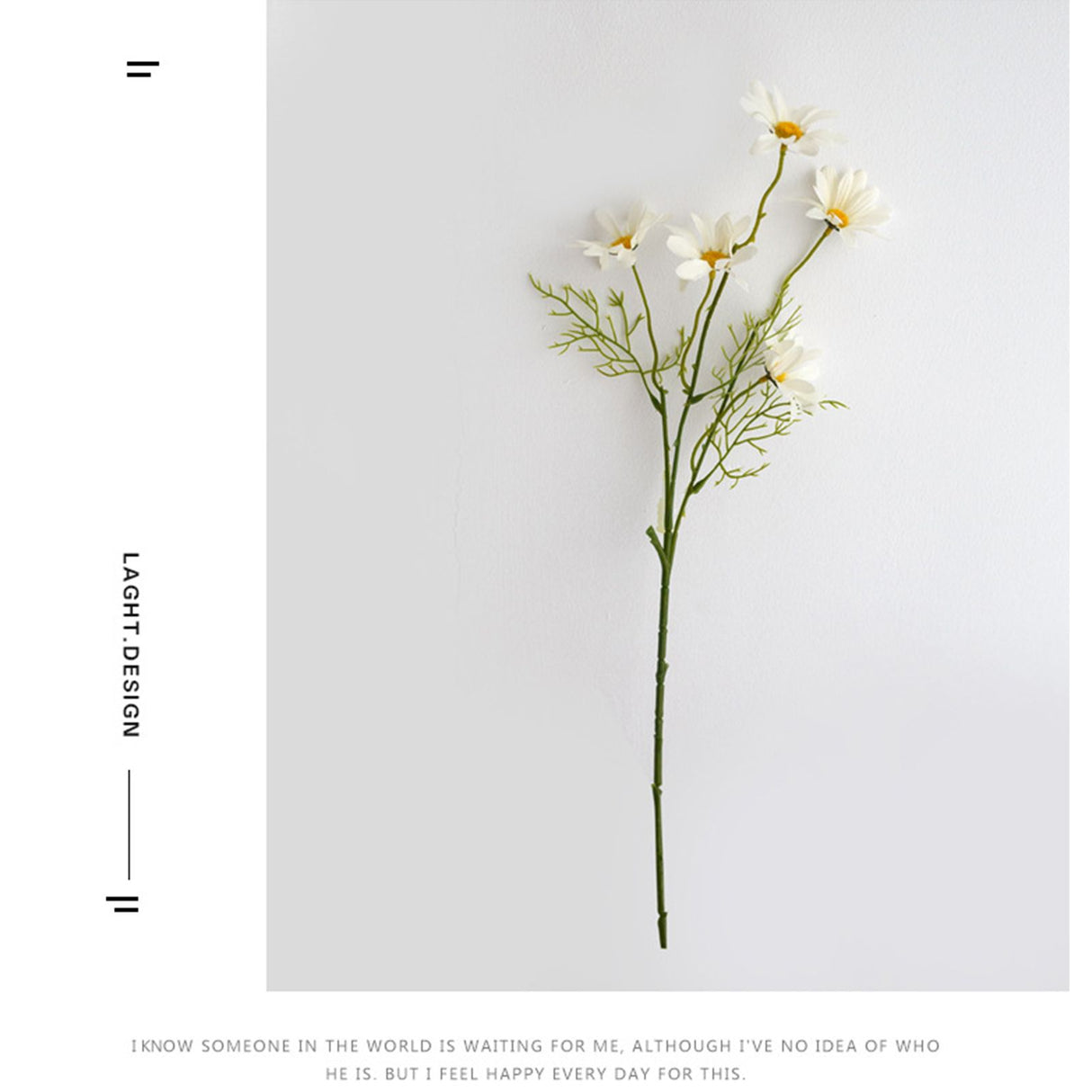 Artificial Daisy Silk Plastic Soft Easy Cleaning Attractive Decorative Fake Wildflowers for Living Room Kitchen Decoration White