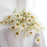 Artificial Daisy Silk Plastic Soft Easy Cleaning Attractive Decorative Fake Wildflowers for Living Room Kitchen Decoration White