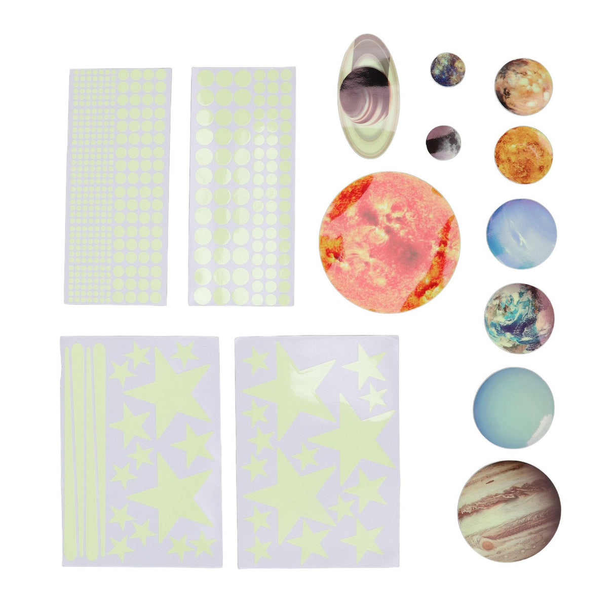 14pcs Glowing Planets Wall Stickers Glow in The Dark Star Solar System Decal for Children Bedroom Nursery Mini Solar System