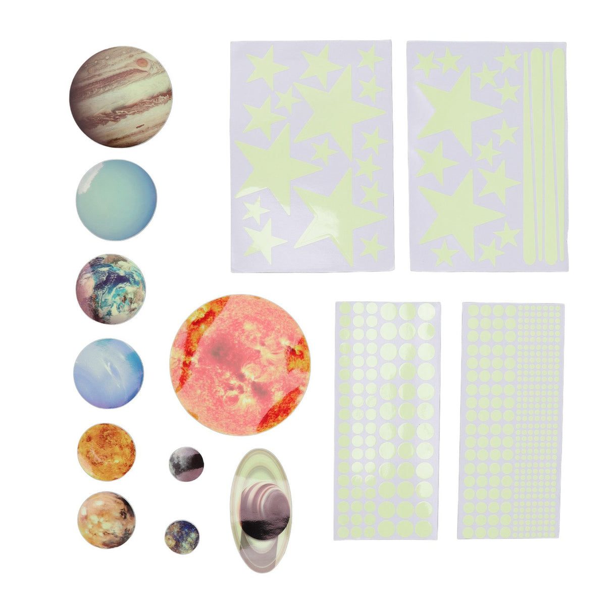 14pcs Glowing Planets Wall Stickers Glow in The Dark Star Solar System Decal for Children Bedroom Nursery Mini Solar System