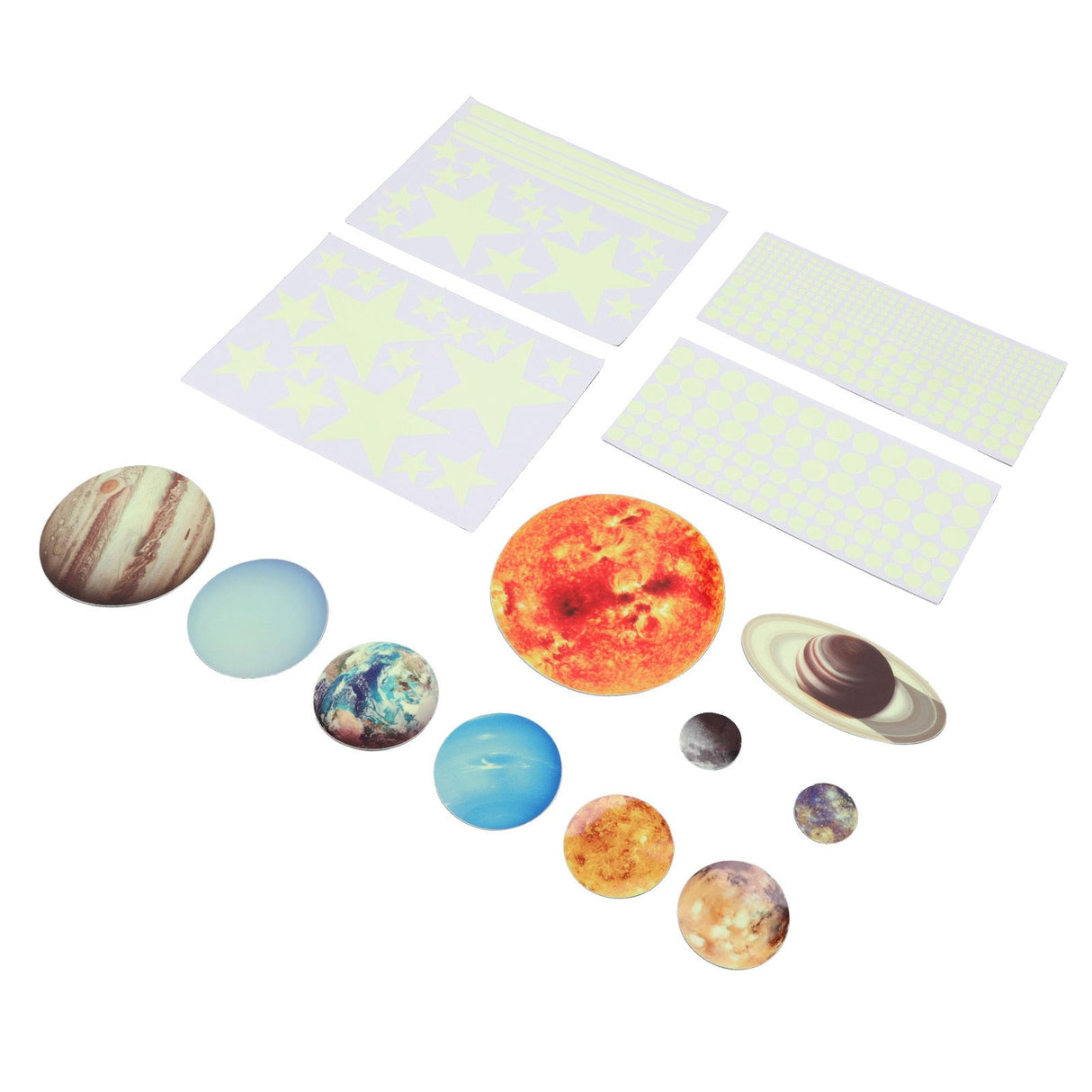 14pcs Glowing Planets Wall Stickers Glow in The Dark Star Solar System Decal for Children Bedroom Nursery Mini Solar System