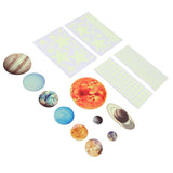 14pcs Glowing Planets Wall Stickers Glow in The Dark Star Solar System Decal for Children Bedroom Nursery Mini Solar System - 45-Degree Angle