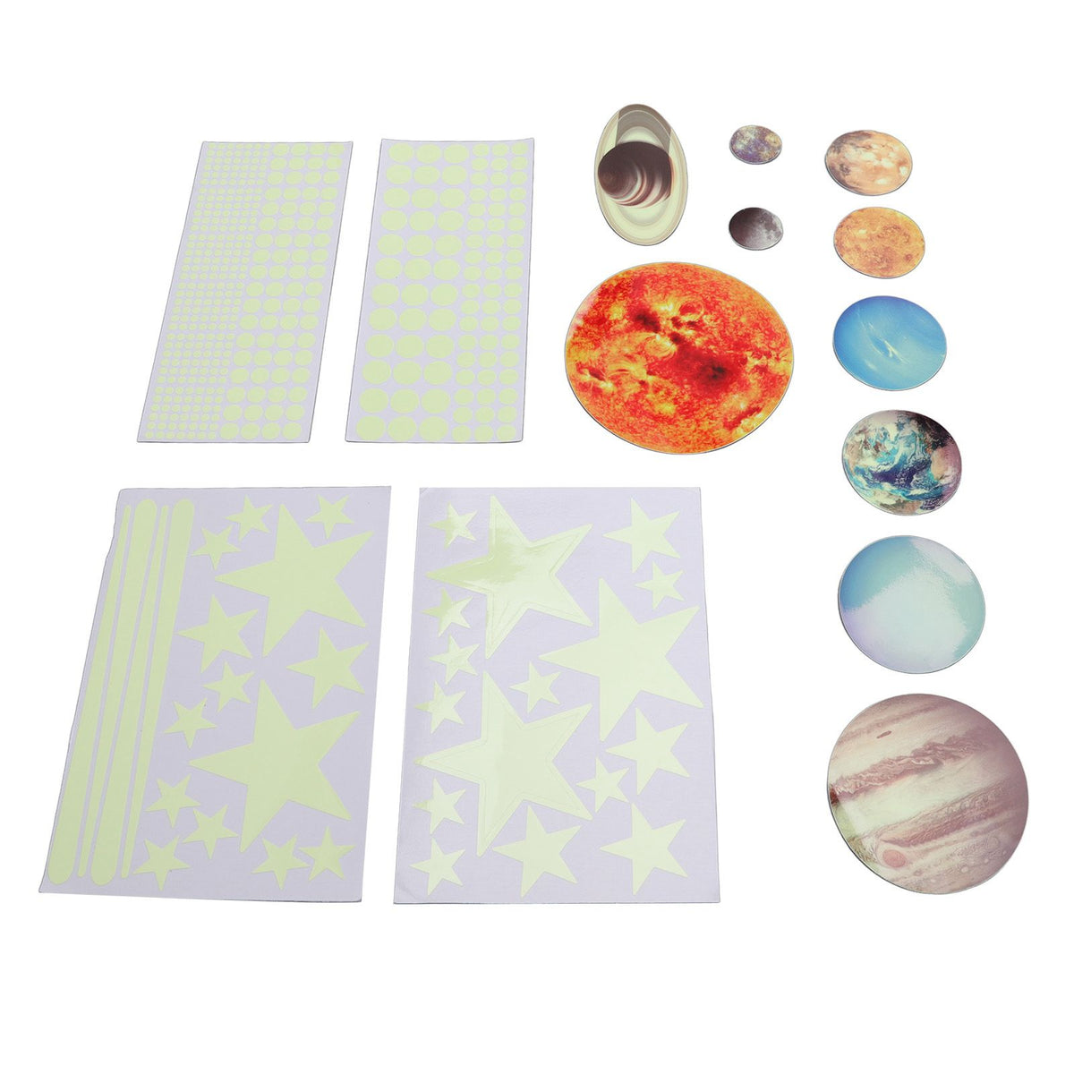 14pcs Glowing Planets Wall Stickers Glow in The Dark Star Solar System Decal for Children Bedroom Nursery Mini Solar System