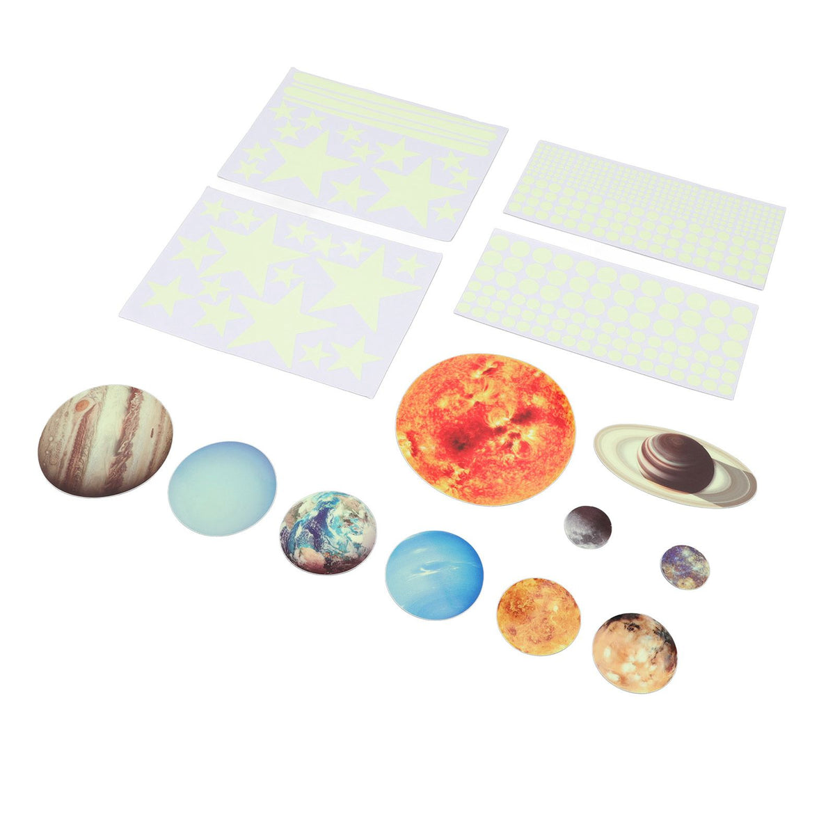 14pcs Glowing Planets Wall Stickers Glow in The Dark Star Solar System Decal for Children Bedroom Nursery Mini Solar System