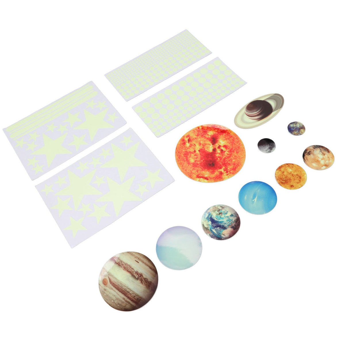 14pcs Glowing Planets Wall Stickers Glow in The Dark Star Solar System Decal for Children Bedroom Nursery Mini Solar System