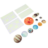 14pcs Glowing Planets Wall Stickers Glow in The Dark Star Solar System Decal for Children Bedroom Nursery Mini Solar System