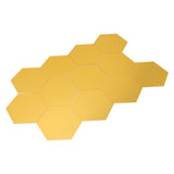 12Pcs Mirror Wall Sticker Gold Hex Shape Large Acrylic Mirror Wall Decal for Kitchen Bathroom Bedroom Living Room Gold XL：15cm
