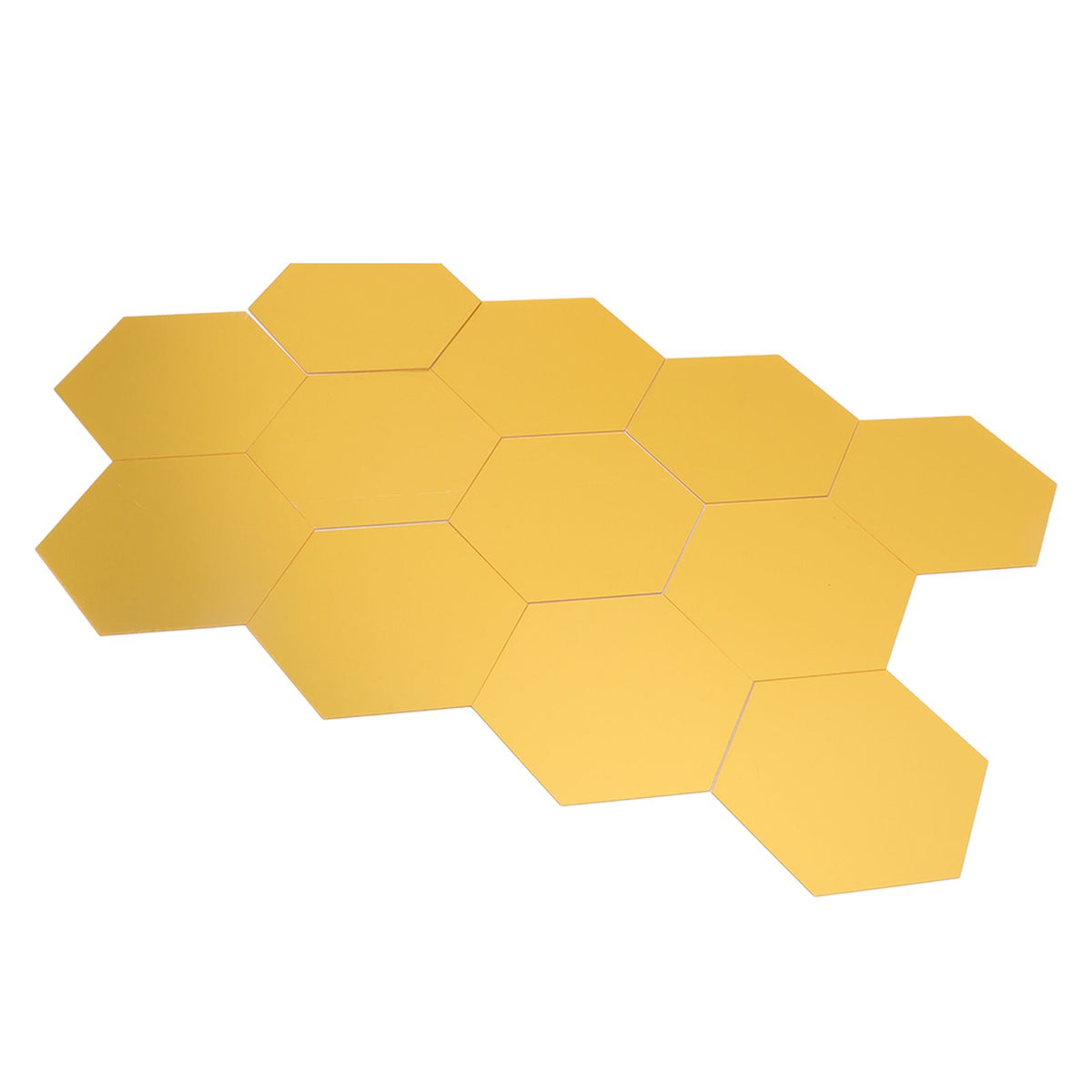 12Pcs Mirror Wall Sticker Gold Hex Shape Large Acrylic Mirror Wall Decal for Kitchen Bathroom Bedroom Living Room Gold XL：15cm