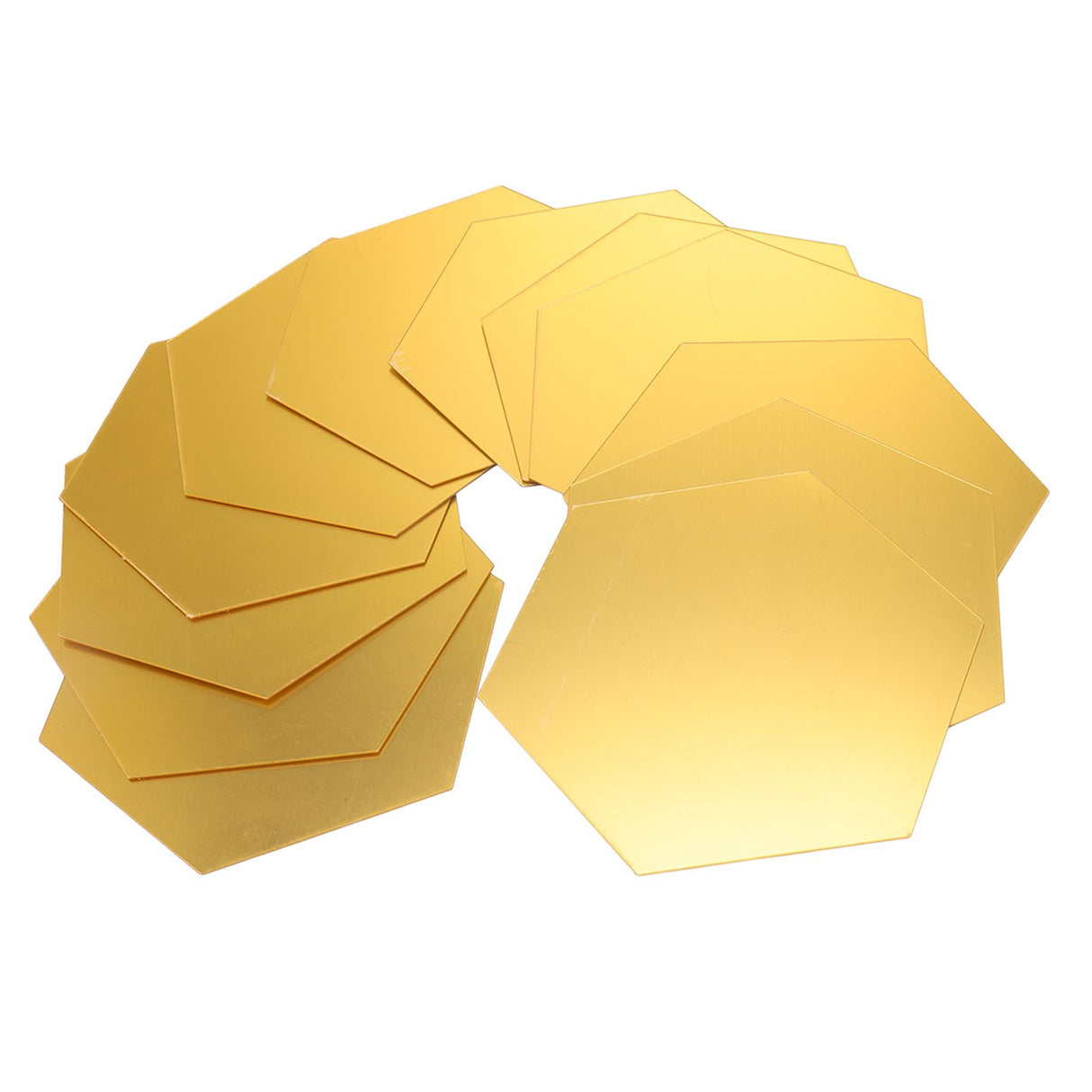 12Pcs Mirror Wall Sticker Gold Hex Shape Large Acrylic Mirror Wall Decal for Kitchen Bathroom Bedroom Living Room Gold XL：15cm