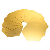 12Pcs Mirror Wall Sticker Gold Hex Shape Large Acrylic Mirror Wall Decal for Kitchen Bathroom Bedroom Living Room Gold XL：15cm