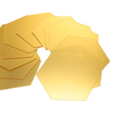 12Pcs Mirror Wall Sticker Gold Hex Shape Large Acrylic Mirror Wall Decal for Kitchen Bathroom Bedroom Living Room Gold XL：15cm