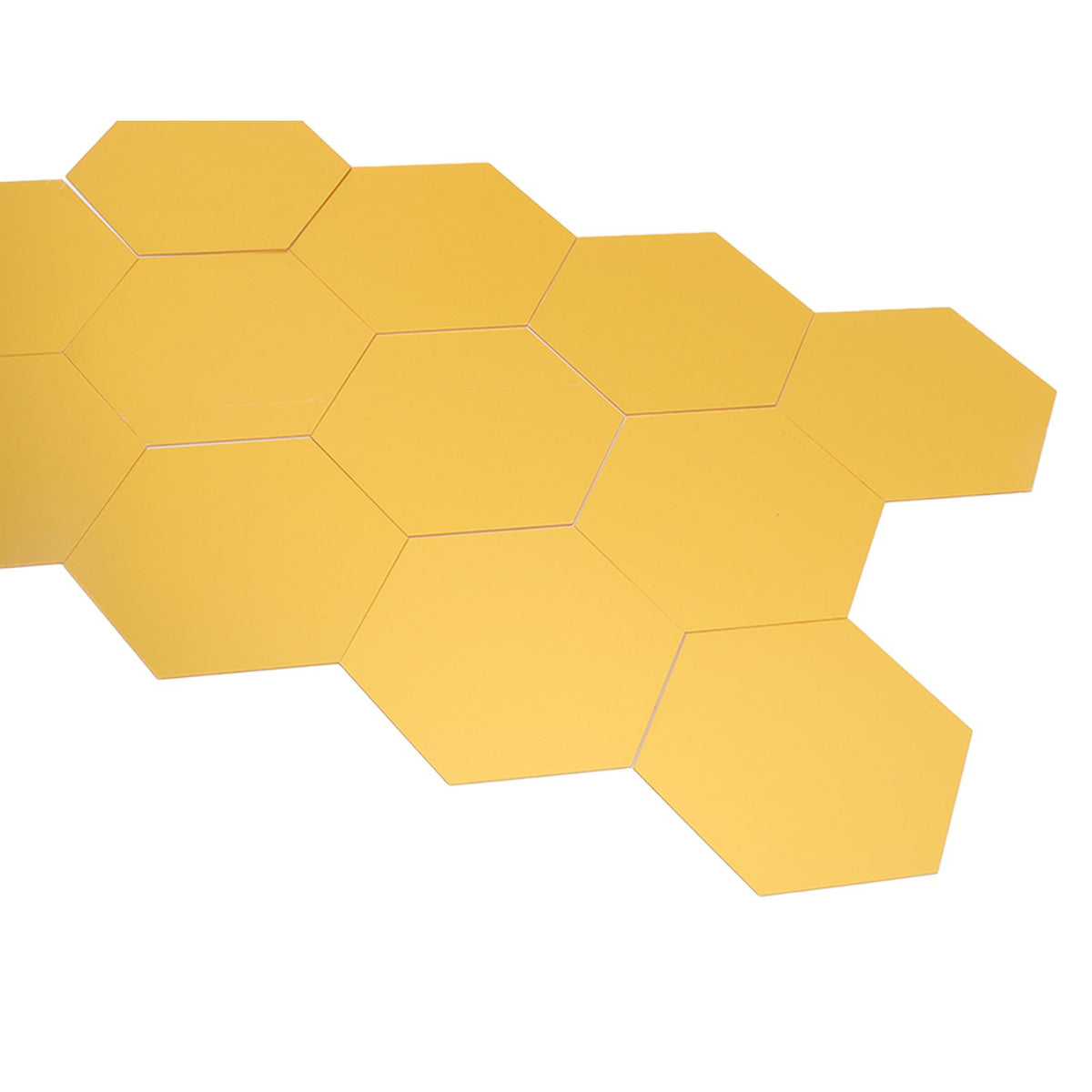 12Pcs Mirror Wall Sticker Gold Hex Shape Large Acrylic Mirror Wall Decal for Kitchen Bathroom Bedroom Living Room Gold XL：15cm