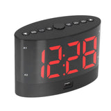 Digital Alarm Clock USB Charging Alarm Clock with 3 Vibration Modes and 2 Time Modes - Side View