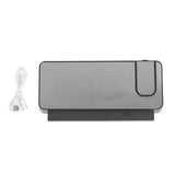 Digital Alarm Clock 180° Rotatable Projection 4 Level Brightness LED Mirror Display for Home Office Bedroom White Light