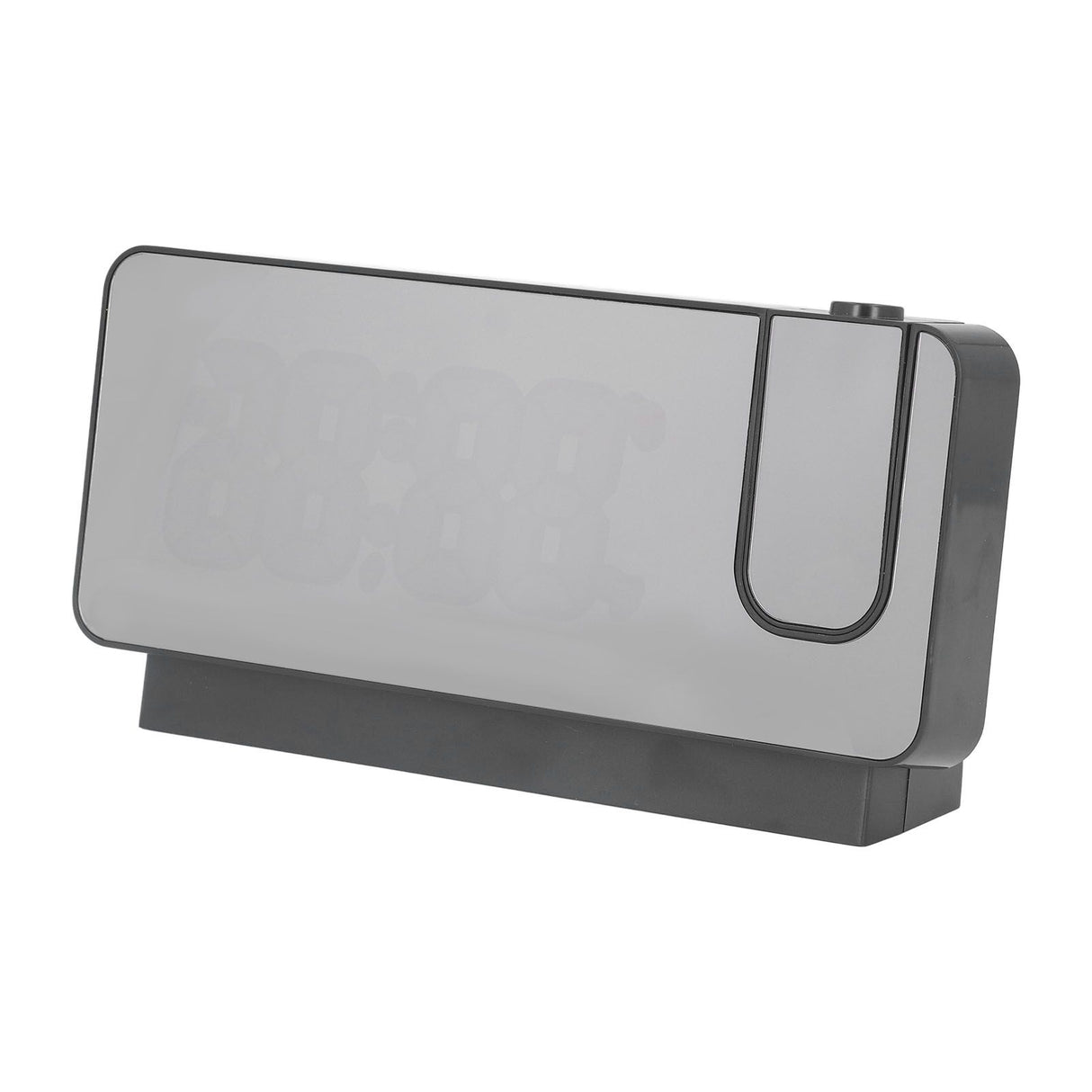 Digital Alarm Clock 180° Rotatable Projection 4 Level Brightness LED Mirror Display for Home Office Bedroom White Light
