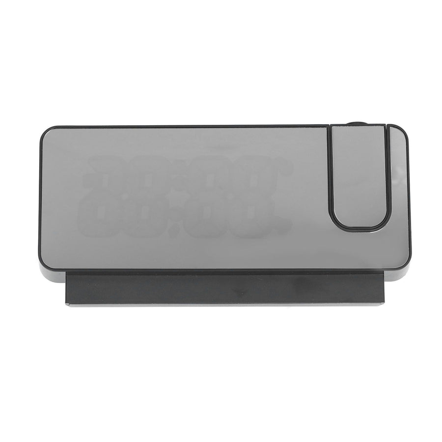 Digital Alarm Clock 180° Rotatable Projection 4 Level Brightness LED Mirror Display for Home Office Bedroom White Light