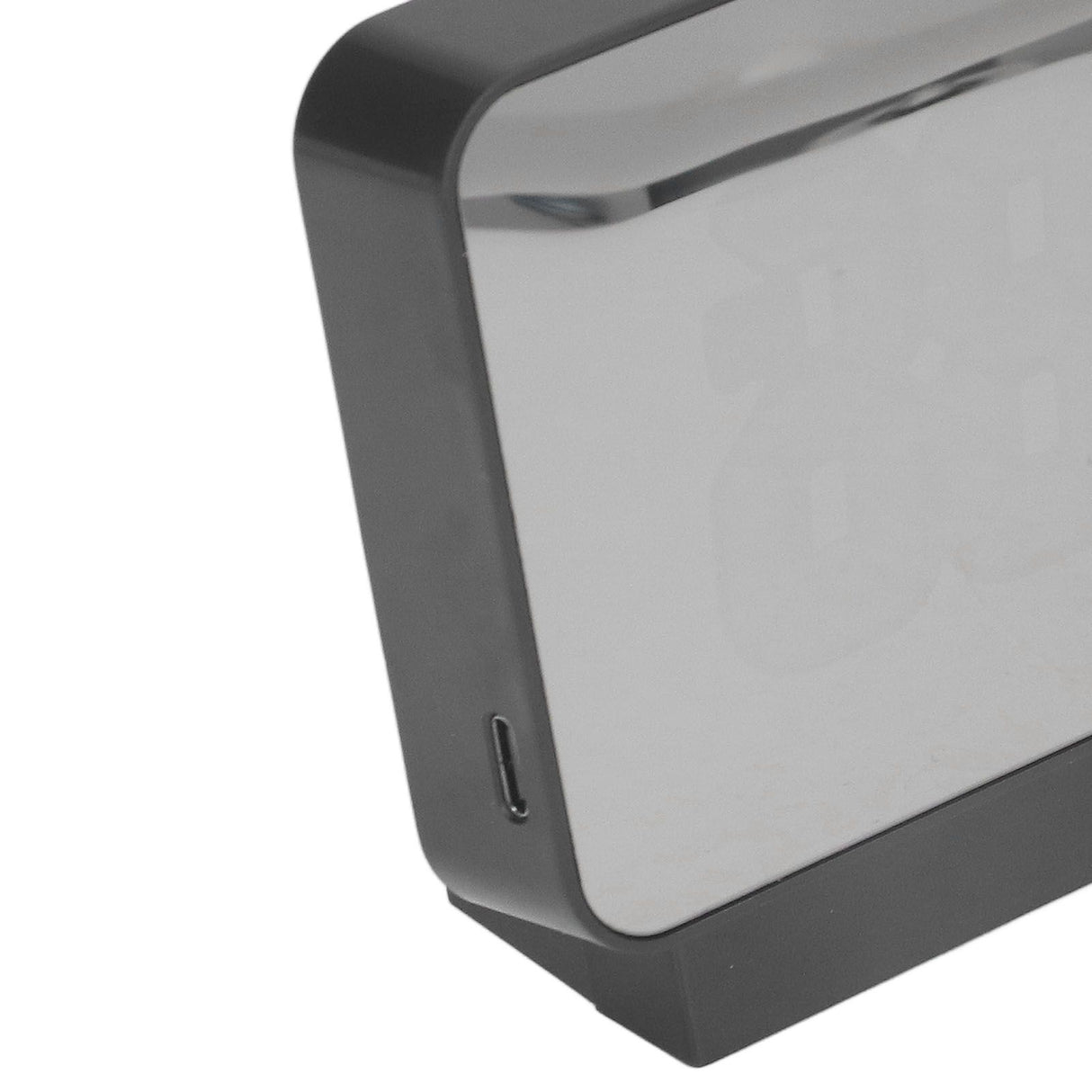 Digital Alarm Clock 180° Rotatable Projection 4 Level Brightness LED Mirror Display for Home Office Bedroom White Light