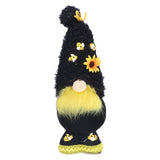 Faceless Doll Delicate Cute Mascot Plush Gnome with Yellow Sunflower Flower Gnome Doll for Easter Wedding Birthday Black