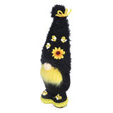 Faceless Doll Delicate Cute Mascot Plush Gnome with Yellow Sunflower Flower Gnome Doll for Easter Wedding Birthday Black - Side View