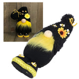 Faceless Doll Delicate Cute Mascot Plush Gnome with Yellow Sunflower Flower Gnome Doll for Easter Wedding Birthday Black - Extra Image