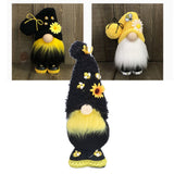 Faceless Doll Delicate Cute Mascot Plush Gnome with Yellow Sunflower Flower Gnome Doll for Easter Wedding Birthday Black
