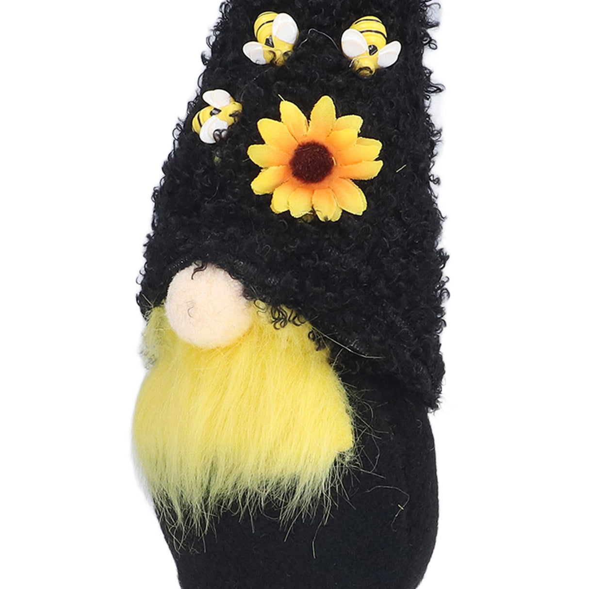 Faceless Doll Delicate Cute Mascot Plush Gnome with Yellow Sunflower Flower Gnome Doll for Easter Wedding Birthday Black