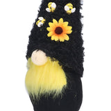 Faceless Doll Delicate Cute Mascot Plush Gnome with Yellow Sunflower Flower Gnome Doll for Easter Wedding Birthday Black - Extra Image