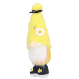 Faceless Doll Delicate Cute Mascot Plush Gnome with Yellow Sunflower Flower Gnome Doll for Easter Wedding Birthday Yellow - Rear View