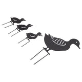 4Pcs Metal Duck Decorative Garden Stakes Cute Animal Hollow Design Black Iron Art Duck Decoration for Courtyard Lawn Garden