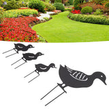 4Pcs Metal Duck Decorative Garden Stakes Cute Animal Hollow Design Black Iron Art Duck Decoration for Courtyard Lawn Garden