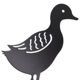 4Pcs Metal Duck Decorative Garden Stakes Cute Animal Hollow Design Black Iron Art Duck Decoration for Courtyard Lawn Garden