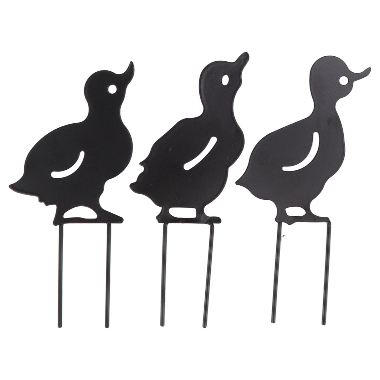 4Pcs Metal Duck Decorative Garden Stakes Cute Animal Hollow Design Black Iron Art Duck Decoration for Courtyard Lawn Garden