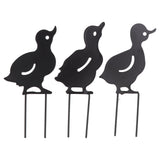 4Pcs Metal Duck Decorative Garden Stakes Cute Animal Hollow Design Black Iron Art Duck Decoration for Courtyard Lawn Garden - Extra Image
