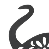 Black Cat Statuette Cute Black Cat Vivid Appearance Hollow Design Durable Metal Black Cat Decor for Home Garden Backyard - Extra Image