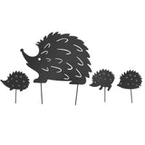 4Pcs Metal Hedgehog Decorative Garden Stakes Cute Animal Hollow Design Patio Cute Iron Art Hedgehog Decoration for Garden