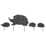 4Pcs Metal Hedgehog Decorative Garden Stakes Cute Animal Hollow Design Patio Cute Iron Art Hedgehog Decoration for Garden
