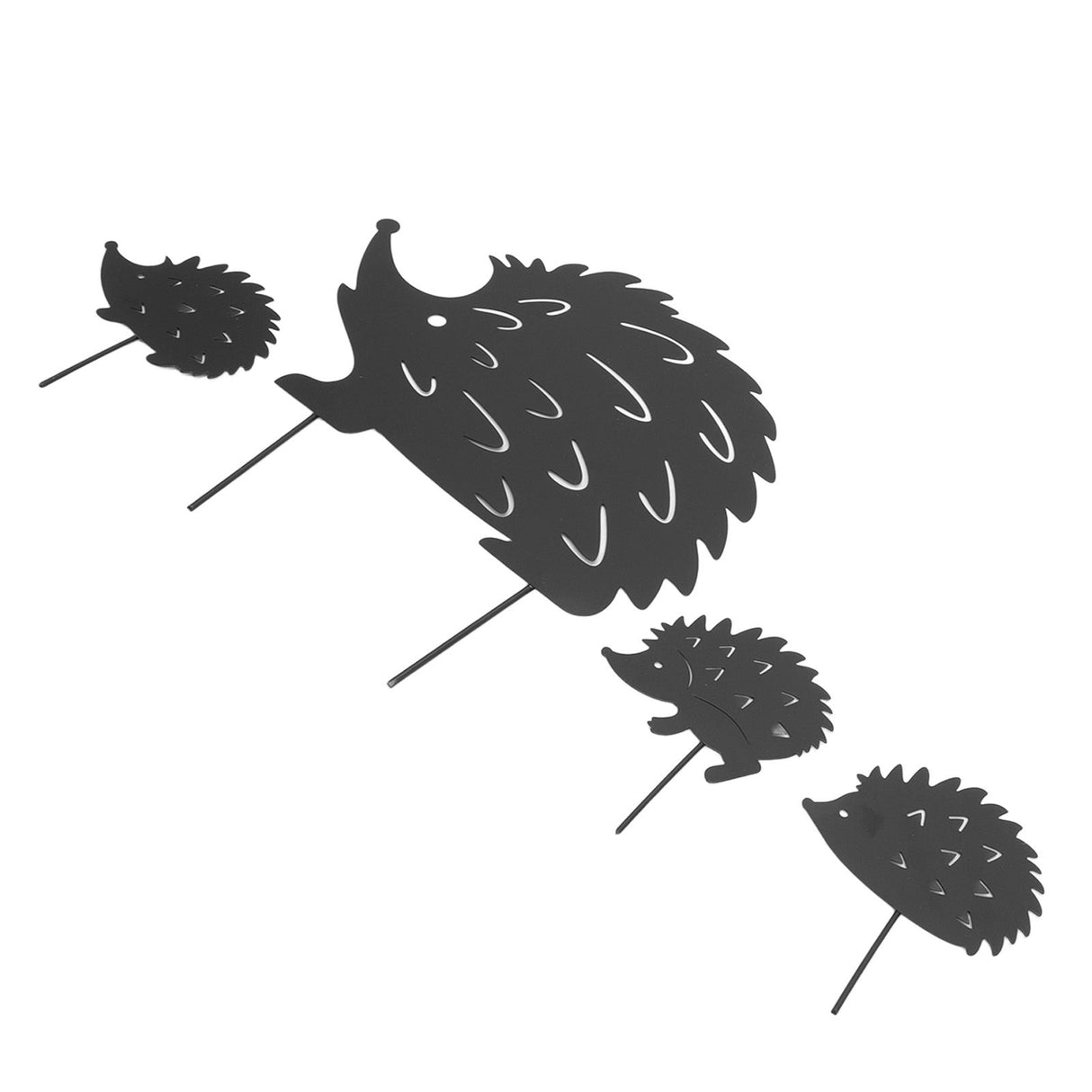 4Pcs Metal Hedgehog Decorative Garden Stakes Cute Animal Hollow Design Patio Cute Iron Art Hedgehog Decoration for Garden