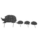 4Pcs Metal Hedgehog Decorative Garden Stakes Cute Animal Hollow Design Patio Cute Iron Art Hedgehog Decoration for Garden - Rear View