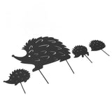 4Pcs Metal Hedgehog Decorative Garden Stakes Cute Animal Hollow Design Patio Cute Iron Art Hedgehog Decoration for Garden - Close-Up Angle