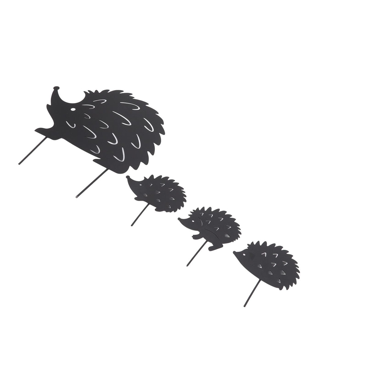 4Pcs Metal Hedgehog Decorative Garden Stakes Cute Animal Hollow Design Patio Cute Iron Art Hedgehog Decoration for Garden