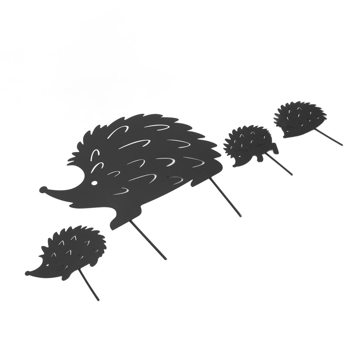 4Pcs Metal Hedgehog Decorative Garden Stakes Cute Animal Hollow Design Patio Cute Iron Art Hedgehog Decoration for Garden