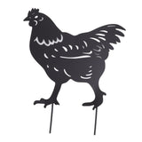 4Pcs Hen Chicken Silhouette Hollow Stake Design Cute Hen Chicken Design Durable Metal Chicken Yard Art - Extra Image